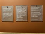Displays of historical information at a Lisbon exhibition on notable figures and events by Wendy Howard