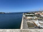 View of the waterfront area and buildings along the Tagus River in Lisbon on a sunny day by Wendy Howard