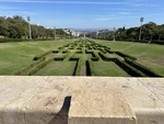 Beautiful top view of landscaped gardens with geometric patterns in Lisbon, Portugal by Wendy Howard