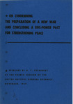 On condemning the preparation of a new war and concluding a five- power pact for the strengthening peace: Speeches at the fourth session of the United Nations General Assembly, November, 1949. by Andrey Anaurevich Vyshinskiy