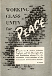 Working class unity for peace by Communist Information Bureau Conference (1949 : Hungary)