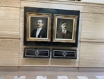 Historical Portraits of Cayetano Coll y Tosté and Juan B. Huyke Bocello Displayed Inside The Hall of the Presidents at the Capitol in Puerto Rico by Maria Grisales