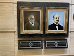 Historical Portraits of Rosendo Matienzo Cintrón and Manuel F. Rossy Calderon Displayed Inside The Hall of the Presidents at the Capitol in Puerto Rico by Maria Grisales
