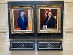 Historical Portraits of Carlos Johnny Méndez and Jaime R. Perelló Borrás Displayed Inside The Hall of the Presidents at the Capitol in Puerto Rico by Maria Grisales