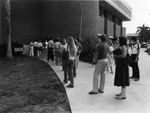 Library - line at Bookstore outside Library - 1980 by Jon Findell